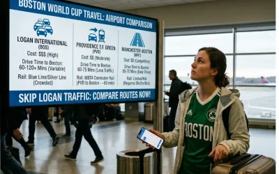 Best airports to fly into for Boston World Cup games