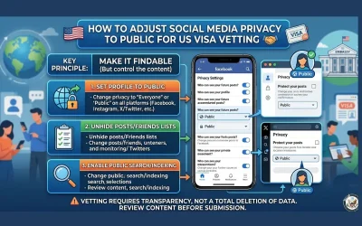 How to Adjust Social Media Privacy to Public for US Visa Vetting