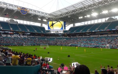 Exterior view of Hard Rock Stadium in Miami Gardens, Florida